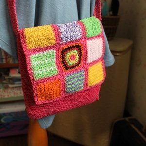 Carlo D'Santi Crocheted Granny Square Crossbody Bag